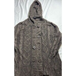 Rue 21 Women’s Large Cable Knit  Sweater  Lightweight Double Button Hoodie BL